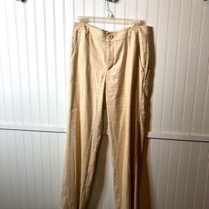 CAbi linen wide leg khaki pants - worn only once. Smoke free home. Size 6